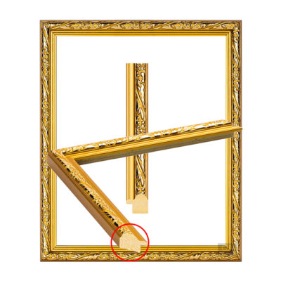 กรอบลายหลุยส์สีทอง ( 6 หุน)